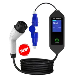 7Kw 32A Type 2 Mobile Level 2 Portable EV Charger LCD Screen Car Manufacture Portable Electric Vehicle