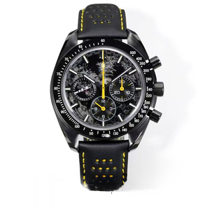 Reloj Mecánico Deportivo para Hombre, Edición Limitada de Lujo, Esfera de Cerámica, Correa de Cuero Negra, Cronógrafo, Esqueleto, Resistente al Agua, Luminoso - Product Image 1