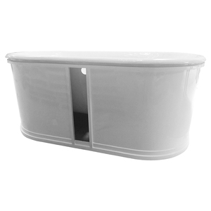 Baignoire moderne autoportante en fonte de 60/66/72 pouces avec jupe en acier de forme ovale antique pour salle de bain - Product Image 6