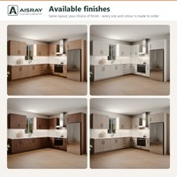 Meuble de cuisine stratifié au design contemporain, aménagement en L, rangement par tiroirs, unités modulaires et boîtes de rangement en contreplaqué