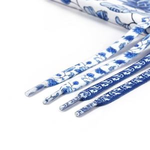 Lacets plats personnalisés bleus et blancs de style chinois pour chaussures décontractées, lacets élastiques, lacets de sport rétro - Product Image 5
