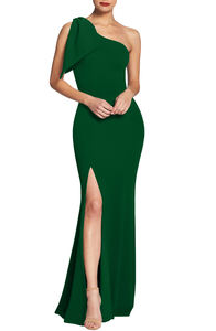 Meilleures ventes Robes <span class=keywords><strong>de</strong></span> soirée longues à volants à une épaule <span class=keywords><strong>de</strong></span> haute qualité et élégantes - Product Image 4