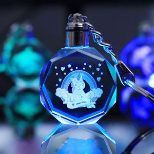 Zodiac Icon Etching Illuminating Crystal <b>Key</b> <b>Chain</b> Custom Aries Crystal Keychain - Product Image 3