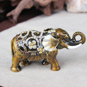 Bảng trang trí thủ công kim loại men <span class=keywords><strong>Elephant</strong></span> đính kim loại hộp đồ trang sức - Product Image 3