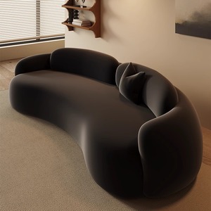 Cong hình dạng đặc biệt kem Modular <span class=keywords><strong>sofa</strong></span> Set căn hộ nhỏ cửa hàng quần áo Beauty Salon B & B văn phòng khu vực nghỉ ngơi gỗ xốp khách sạn - Product Image 4
