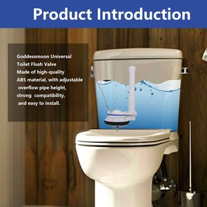 Soupape de chasse d'eau monobloc de remplacement avec tube d'entrée réglable 5,91-10 pouces (150-254 mm) compatible avec la plupart des réservoirs monobloc WC – Pièces de réparation - Product Image 2