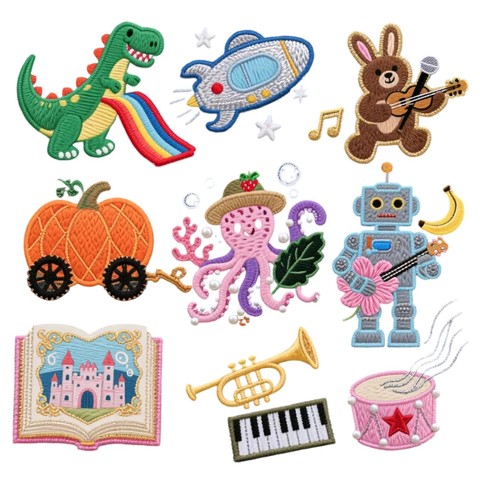 Wholesale Custom DIY Embroidery Patches for Hats & Clothing Eco-Friendly Felt Fabric Flower Shape Sew-On/Iron-On Children's Use