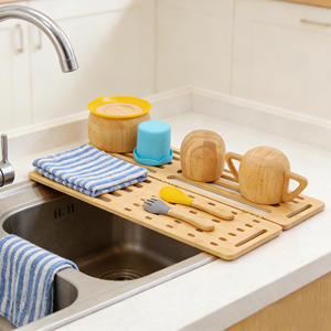 Escurridor de Platos YCZM, Escurridor de Platos de Bambú, Escurridor de Platos Plegable, Escurridor de Platos de Madera - Product Image 1