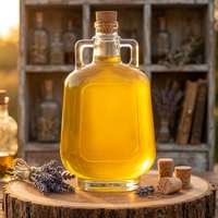Bouteille à liqueur en verre personnalisée de 500 ml avec double poignée, bouchon en liège, finition givrée et gravure, style amphore de luxe pour le brandy et la tequila