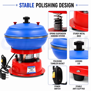 8-Inch <b>Micro</b> Vibration Jewelry Polishing <b>Machine</b> Workpiece Surface with Barrel Vibration for Metal Silver Gold Jade Jewelry - Product Image 3