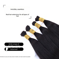 Extensions de cheveux vierges invisibles et indétectables, 100% cheveux chinois Remy, tissage à la main, trame simple, décolorées pour toutes les couleurs