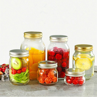 Frascos de Vidrio Vacíos al por Mayor para Conservas, de Boca Regular, de 5oz, 8oz, 13oz, 16oz, 25oz y 32oz, con Tapa, para Almacenar Alimentos Encurtidos