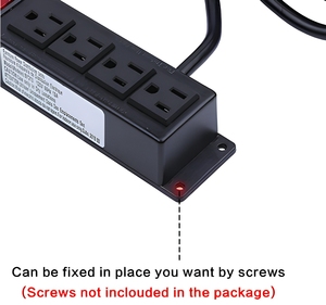 Wall Mountable <strong>Plug</strong> <strong>with</strong> Socket Power Strip <strong>Lighted</strong> Circuit Breaker 4 AC Outlets Power Socket Global for Home Office Desktop - Product Image 3