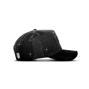 Oem ODM 5 Bảng điều chỉnh một khung rộng vành da lộn Mago Rhinestone da lộn màu đen G5 gorras ORIGINALES mũ râu với biểu tượng tùy chỉnh - Product Image 6