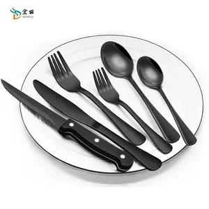 High Quality 24pcs 48pcs Organizer Spoons Fork Flatware Steak Knife Set Gift Luxury Gold Stainless Steel Cutlery Set For Wedding