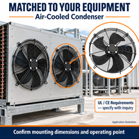 Ventilateur axial industriel certifié CE à roulement à billes de 600 mm homologué UL, ventilateur à rotor externe pour condenseur refroidi par air