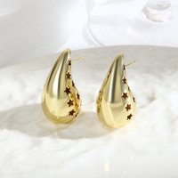 Changda pendientes de moda pendientes de acero inoxidable pvd 18 k bijoux en or goutte d'eau larme dupe boucles d'oreilles