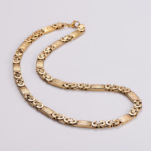 สร้อยจักรพรรดิลายกำแพงเป็นชิ้นใหญ่สร้อยข้อมือสแตนเลสชุดสร้อยคอเพทายประกอบด้วยเครื่องประดับหลัก - Product Image 6