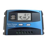 Contrôleur de charge solaire LCD + USB Contrôleur solaire 10A-60A 12V 24V Tension de batterie
