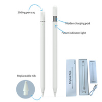 Pensil Stylus Bluetooth dengan Tampilan Baterai Real-Time untuk iPad Pro Air Mini, Aksesori Magnetik, Pengisian Cepat Tipe-C, Warna Putih