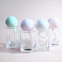 Couvercle en forme de lune bouteille en verre diffuseur de roseau ensemble pour parfum et décoration d'intérieur bouteille en verre d'aromathérapie