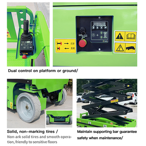 Factory-Priced New 6-12m Self-Propelled Electric Mobile Andaime Plataforma Aço Hidráulica Lifting Scissor Lift com Chain Sling