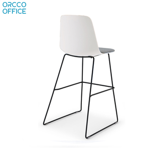 Taburetes de <span class=keywords><strong>Bar</strong></span> para el hogar, silla de <span class=keywords><strong>Bar</strong></span> con carcasa de plástico, marco de Metal sin brazos, con respaldo y reposapiés, sillas de comedor, 3660mm, gran oferta - Product Image 5