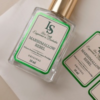 Étiquette de parfum personnalisée avec logo en feuille d'or, autocollant en vinyle adhésif imperméable, impression texturée pour flacon en verre