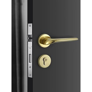 Juego de Manijas Magnéticas Silenciosas para <span class=keywords><strong>Puerta</strong></span>, de Aleación de Zinc Amarillenta, Modernas, para Interiores, para Dormitorio, Sala de Estar, Uso Doméstico - Product Image 3