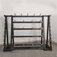 Support de rangement pour plaques de musculation multifonctionnel en acier pliable pour l'aérobic et les équipements de fitness, support pour plaques de poids, haltères