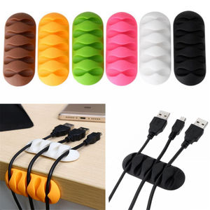 Organizador de Cables <span class=keywords><strong>para</strong></span> Auriculares, Enrollador de Cables, Almacenamiento de Cables, Soporte de Silicona <span class=keywords><strong>para</strong></span> Cargador, Organizador de Escritorio, Clips de Fijación - Product Image 4