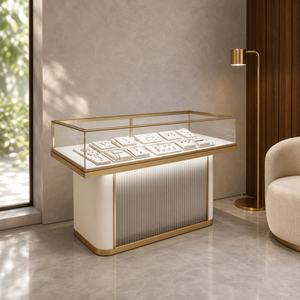 Vitrina de Madera <span class=keywords><strong>para</strong></span> Joyería <span class=keywords><strong>con</strong></span> Iluminación LED, Estantes de Pared Duraderos <span class=keywords><strong>para</strong></span> Joyerías, Muebles Resistentes al Agua <span class=keywords><strong>para</strong></span> Comercios - Product Image 5