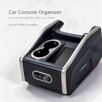 Boîte d'accoudoir centrale avant personnalisée pour Honda N-Box, console centrale de voiture, rangement, porte-gobelets ABS, console d'accoudoir avec chargement USB