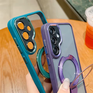 Custodia con supporto ad anello magnetico trasparente per <span class=keywords><strong>Samsung</strong></span> S24 S25 Ultra S23 Plus FE A55 A35 A25 A15 A54 A34 A14 A13 <span class=keywords><strong>A12</strong></span> A05 A05S <span class=keywords><strong>Cover</strong></span> - Product Image 2