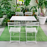 Ensemble table et chaises pliantes en fer avec revêtement en poudre antirouille, mobilier de salle à manger extérieur imperméable pour café, bistrot, restaurant