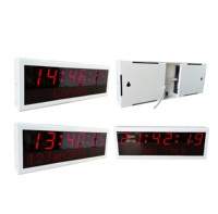 Reloj de pared digital IP de 2.3 pulgadas y 6 dígitos para decoración del hogar, alimentación por Ethernet, sincronización de red, reinicio automático de horario de verano
