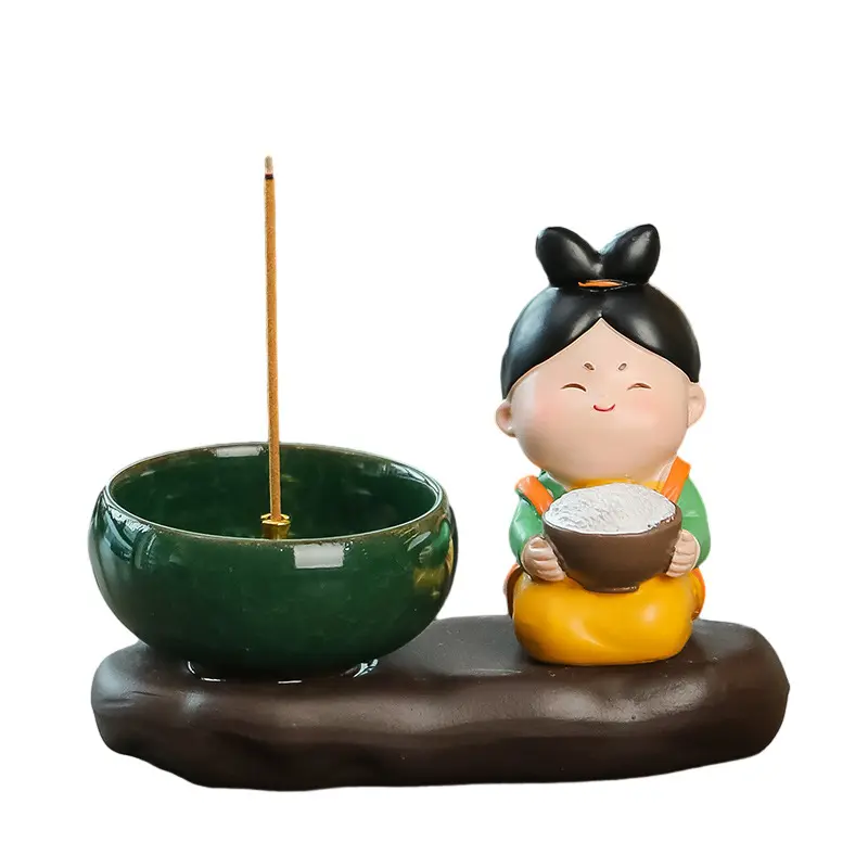 Ruijie Cute Tang Shi Female Ceramic Aromatherapy Stove Sandalwood Agarwood Indoor Odor Removal Desktop Decoration