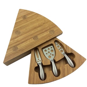 OEM ODM OBM FACTORY acacia rubber beech bamboo wood rubber wooden box Kitchen household cheese tools cheese knife board set