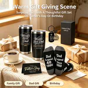 Set Regalo per la <span class=keywords><strong>Festa</strong></span> del <span class=keywords><strong>Papà</strong></span>: Tumbler, Calzini, Portachiavi, Biglietto d'Auguri, Confezione Regalo Multi-Pezzi per <span class=keywords><strong>Papà</strong></span>, Compleanno, <span class=keywords><strong>Festa</strong></span> del <span class=keywords><strong>Papà</strong></span> - Product Image 5