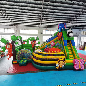 Parque Infantil Inflable con Temática de Animales de la Selva, Castillo Hinchable Comercial para Niños con Tobogán y Equipamiento de Juego - Product Image 2