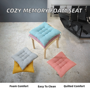 Custom Cozy OEM Brand Office Chair Seat Cushion <b>Model</b> MSP009 Square 100% Polyester Memory <b>Foam</b> Filling Quilted Washable - Product Image 2