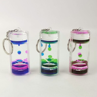 Acrylique sensoriel Fidget anxiété relaxant coloré naturel soulagement du Stress jouets liquide mouvement barboteur minuterie sablier porte-clés