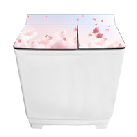 Laveuses à charge supérieure portables électriques manuelles semi-automatiques pour vêtements Grandes machines à laver en acier inoxydable à double baignoire avec sécheuses