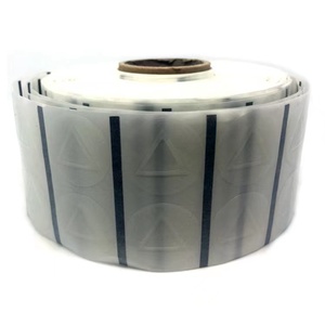 Tactile Triangle Warning Labels - 2,500 Clear Circular Stickers Per Roll, 25mm, Raised Triangle