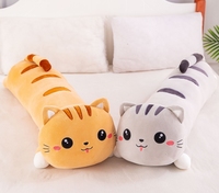 Vente en gros de peluche chat mignon personnalisée oreiller en peluche à long corps avec remplissage en coton PP cadeaux de Noël