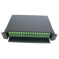 Panel Patch Fiber Optik FDF-19-2U 48 Port SC LC FC Tipe Geser 2U FIBER OPTIC ODF Optical Drawer Splice Tray LWL Breakout Box