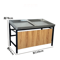 Table d'affichage personnalisée pour fruits Conception de magasin de légumes Étagère de supermarché en bois durable en acier inoxydable Taille personnalisable Lumière