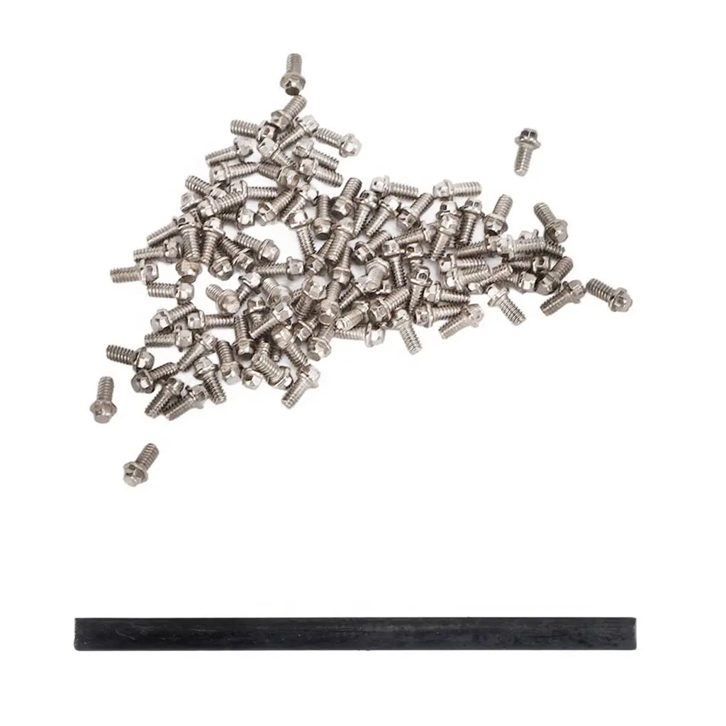 RCXAZ 100Pcs Stainless Steel M1.4 Screws Scale Hardware Fit 1.0" Wheel Rims for 1/24 RC Car Crawler Axial SCX24 Upgrade Parts