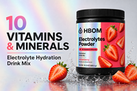 Poudre d'électrolytes personnalisée à marque privée, saveur fraise, mélange pour boisson hydratante, 10 vitamines et minéraux, OEM ODM, vente en gros