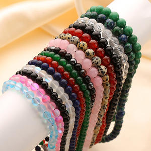 قلادة خرز من الأحجار الطبيعية العتيقة بالجملة، سلسلة ترقوة من عين النمر واليشم والعقيق مع مشبك من الفولاذ المقاوم للصدأ، قلادة عتيقة للنساء - Product Image 2